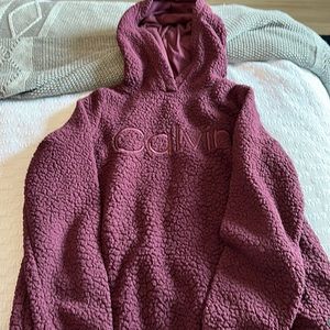 Calvin Klein oversized burgundy/maroon pullover hoodie size medium!
